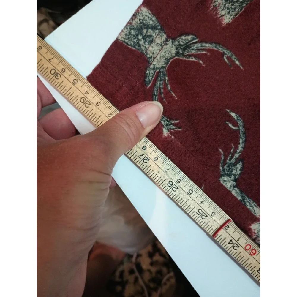Blue Mountain Mens 2XL Pajama Pants Flannel Burgundy Deer Buck Antler Lounge...